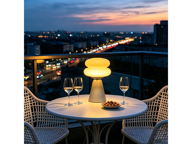  Lampe de table champignon, vintage – 3 modes de couleur dimmables, veilleuse led, déco pour chambre et salon-jaune  - Conforama D