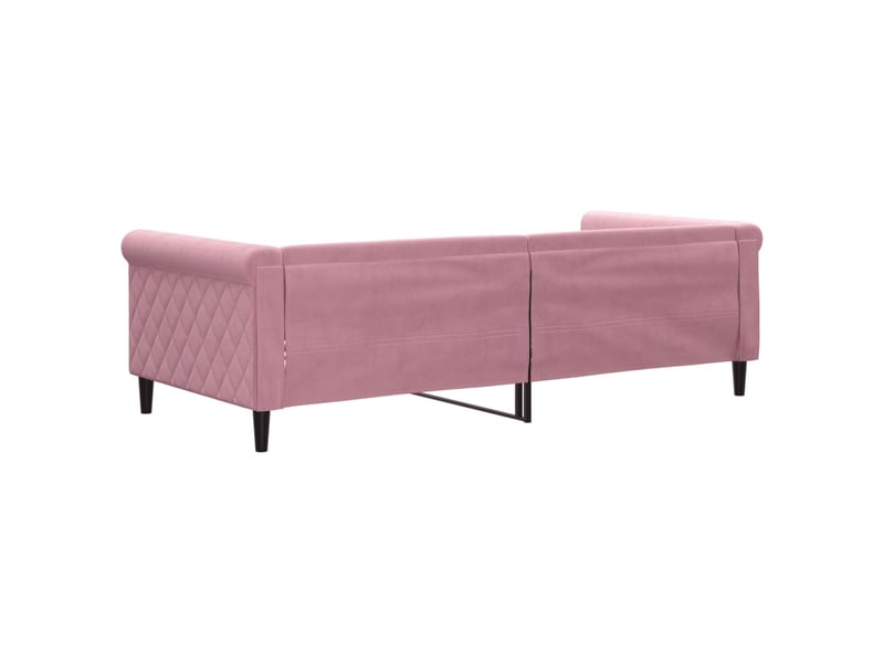 Lit simple- lit adulte -  lit de repos sans matelas rose 90x200 cm velours  - Conforama D