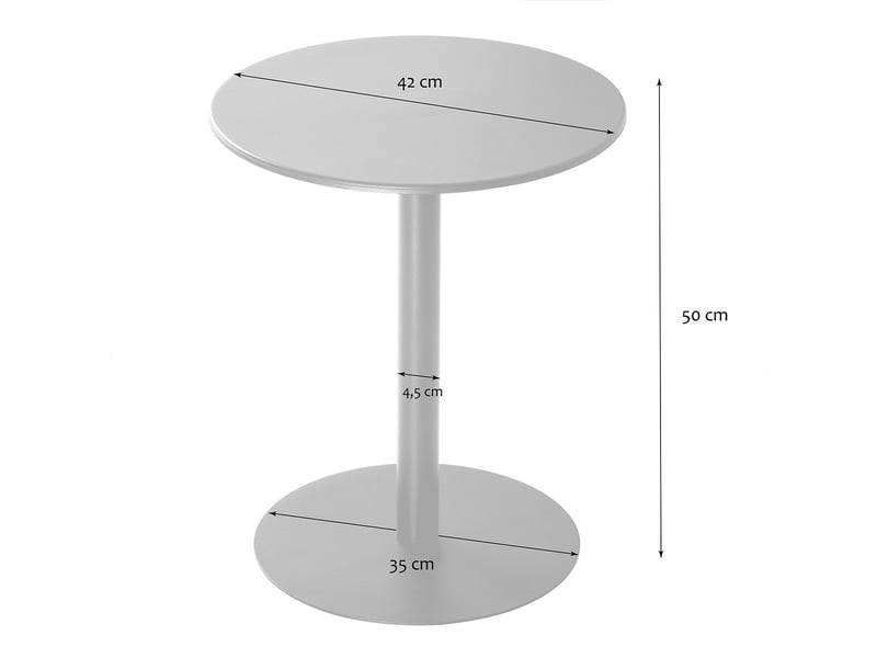  Bout de canapé en métal noir d41 cm - sasha  - Conforama D