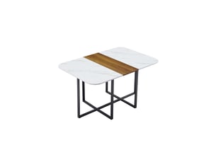 Table à manger 6 places en bois blanc whwd, modèle d-sn-rgt150n-6, design moderne