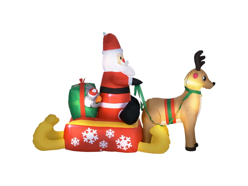  Décoration de noël gonflable, père noël avec traîneau et rennes, avec lumières led, pour le jardin  - Conforama B