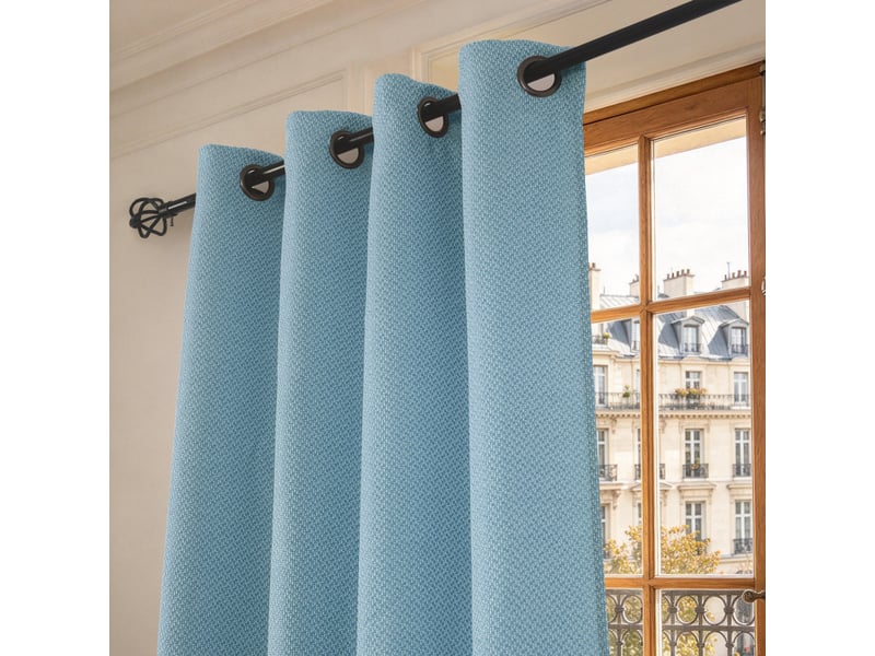  Lot de 2 rideaux à œillets 140 x 240 cm victoria fils teints jacquard  - Conforama C