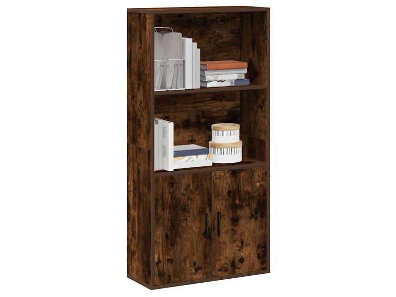  Bibliothèque, étagère de rangement chêne fumé 60x24x120 cm bois d'ingénierie  - Conforama B