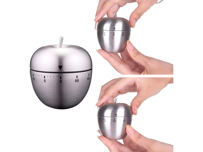  Minuterie cuisine minuteur forme de pomme alarme de rotation kitchen timer acier inoxydable pour la cuisine cuisson pâtisserie sport No Commercial reference - Conforama B