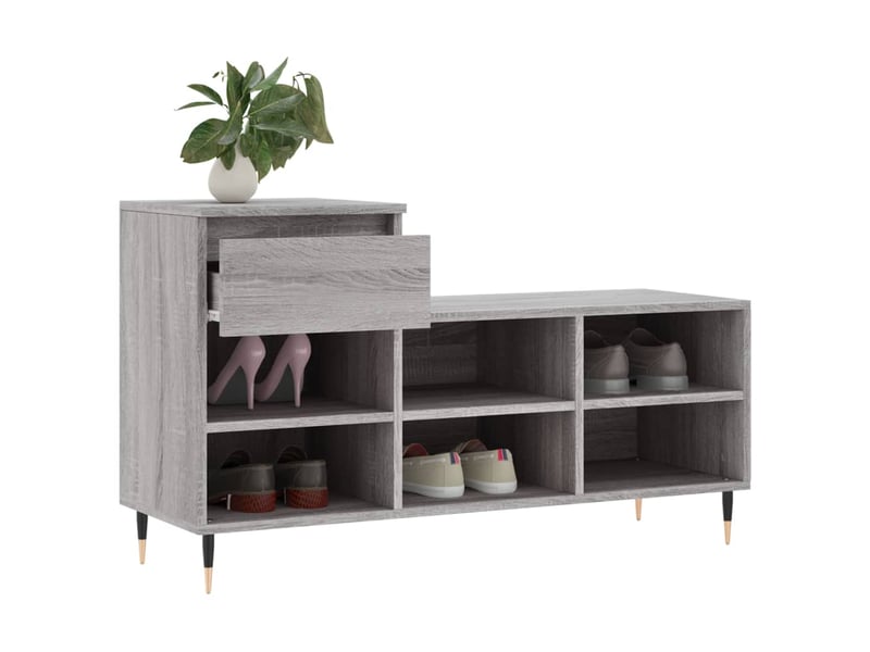  Armoire à chaussures sonoma gris 102x36x60 cm bois d'ingénierie shl2444  - Conforama D