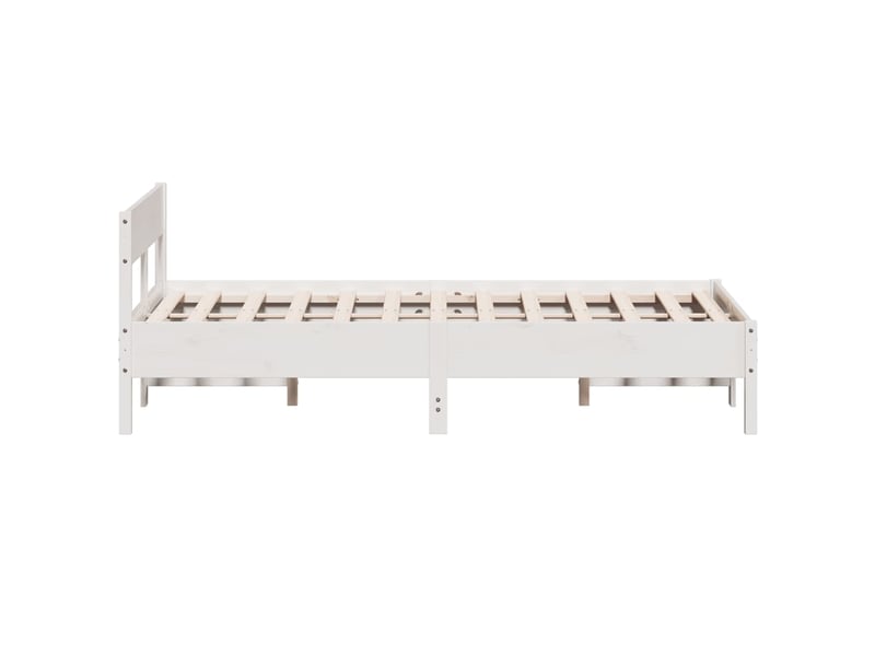  Lit double- lit adulte -  cadre de lit sans matelas blanc 135x190 cm bois de pin massif  - Conforama D