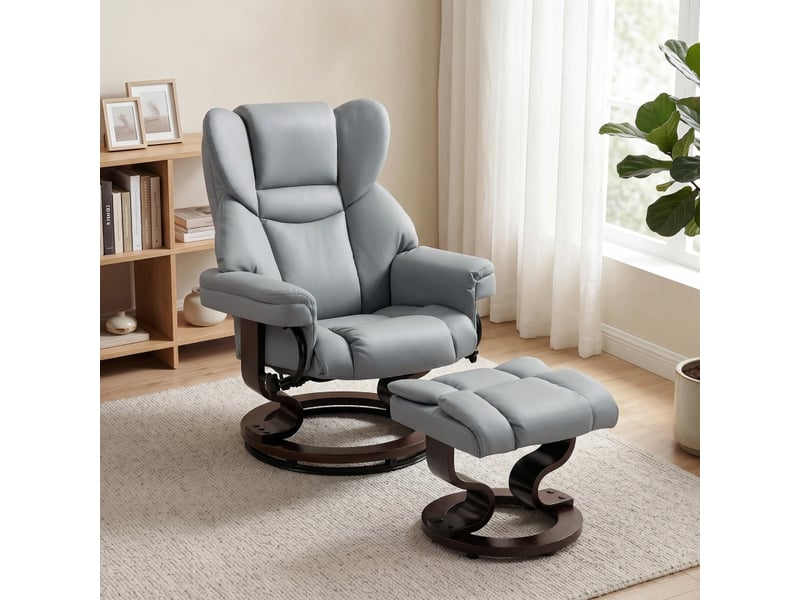  Fauteuil relax inclinable avec repose-pieds, pivotant à 360 degrés, dossier haut, pour salon et coin télévision  - Conforama B