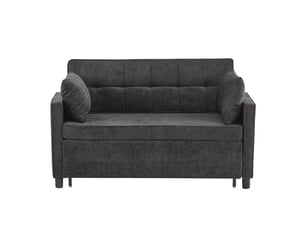 Canapé droit compressé convertible <strong>LEYTN</strong> <strong></strong> 2 places Tissu noir