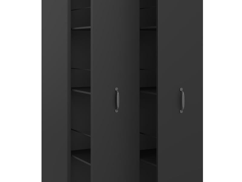  Bibliothèque extensible 4 niveaux sur roulettes en mdf noir 51.5x41x158 cm  - Conforama E