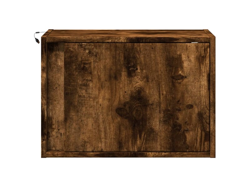 Table de chevet - cabinet de chevet - table de nuit murale avec lumières led chêne fumé - Conforama E