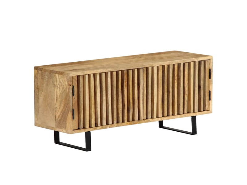  Meuble tv - banc tv - meuble de rangement 90x30x40 cm bois de manguier massif  - Conforama C