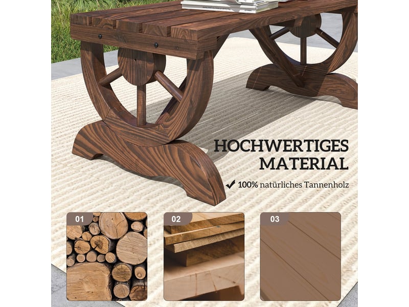  Banc de jardin 2 places en bois de sapin naturel 98 x 50 x 39,5 cm  - Conforama E