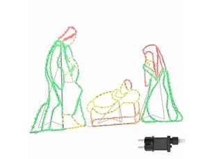 Scène de nativité illuminée multicolore 112 x 71,5 cm pvc cf61972