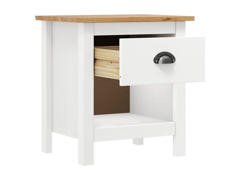  Lot de 2 tables de chevet - cabinet de chevet - table de nuit hill 46x35x49,5 cm bois de pin solide  - Conforama C