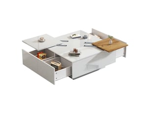 Table basse carré(e) coloris blanc LPOSPI - 75 cmx75 cm