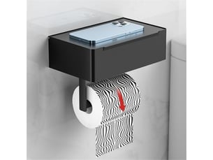 Porte-rouleau de papier toilette support de rangement pour salle de bain avec distributeur de lingettes noir porte-rouleau , noir