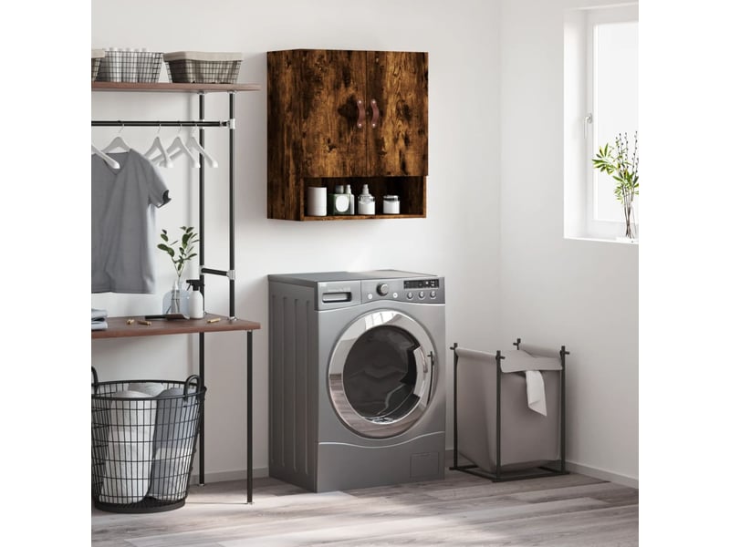  Armoire murale salon, meuble de rangement chêne fumé 60x31x70 cm bois d'ingénierie shl9308  - Conforama B