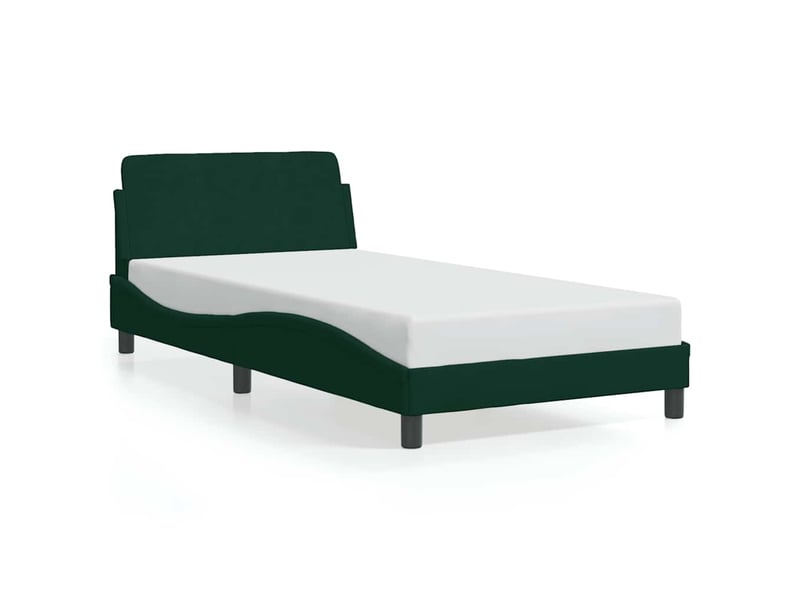  Lit simple- lit adulte -  cadre de lit dover vert foncé 100x200 cm velours  - Conforama A