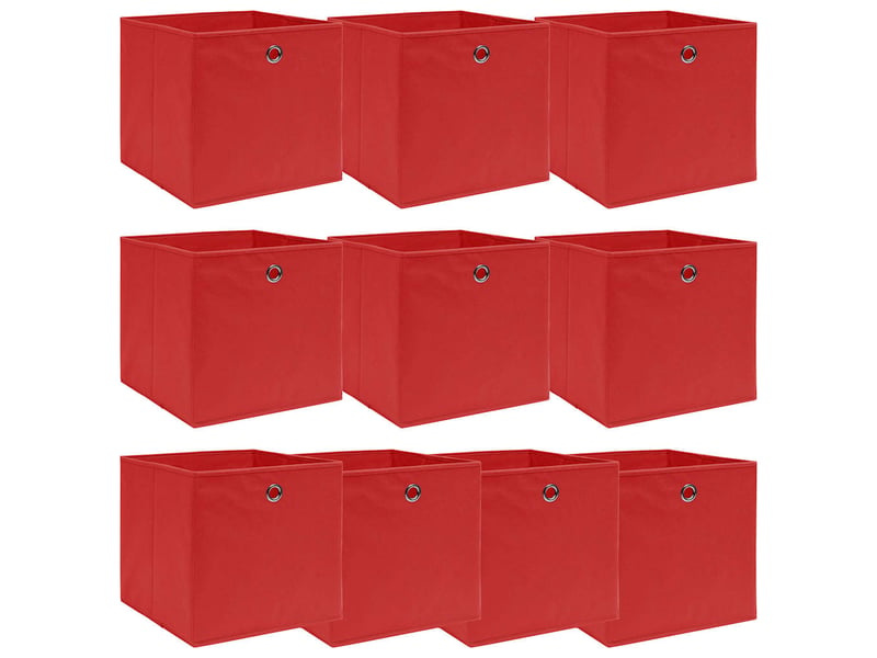  Boîtes de rangement 10 pcs rouge 32x32x32 cm tissu  - Conforama B