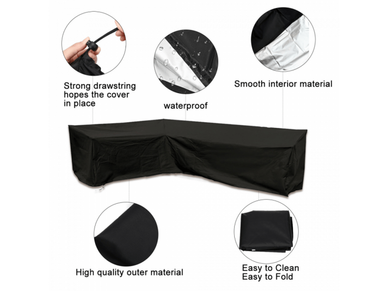  Housse de chaise - 222 x 286 cm *82cm housse de meuble d'angle jardin imperméable, housse de canape jardin en forme de l, couverture en 210d oxford tissu  - Conforama B
