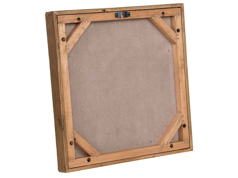 Tableau artisanal en bois recyclé relief marron et noir 40x4x40 cm h - Conforama D