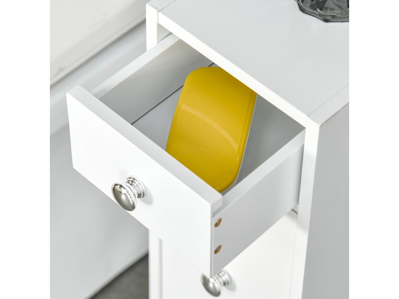  Meuble pour toilette salle de bain avec rangement papier toilette - 17 x 48 x 58 cm - 2 tiroirs organisateur en mdf  - Conforama W