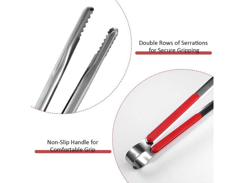 2 pièces pince barbecue inox, longueur 25 cm, résistant à la chaleur, pince de cuisson avec poignée antidérapante, multifonctions pour la cuisson No Commercial reference - Conforama C