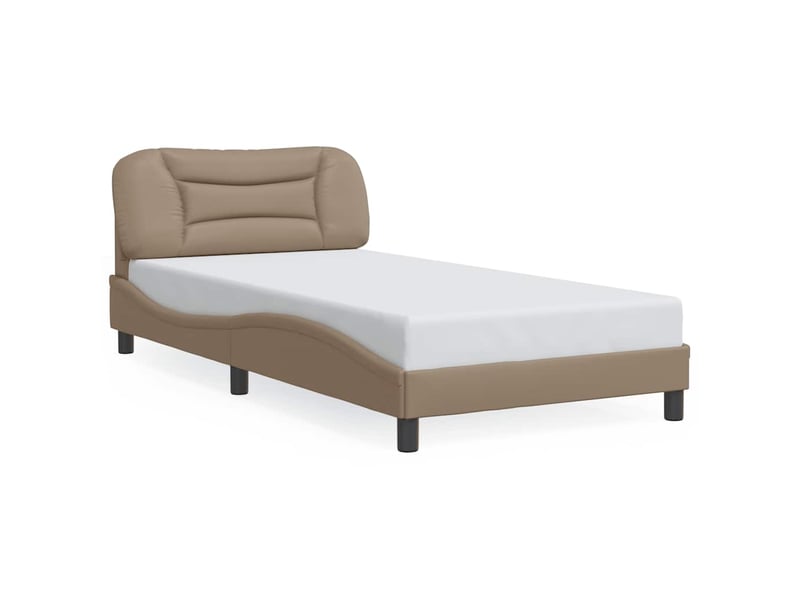  Lit simple- lit adulte -  cadre de lit sans matelas hvar cappuccino 100x200 cm similicuir  - Conforama A