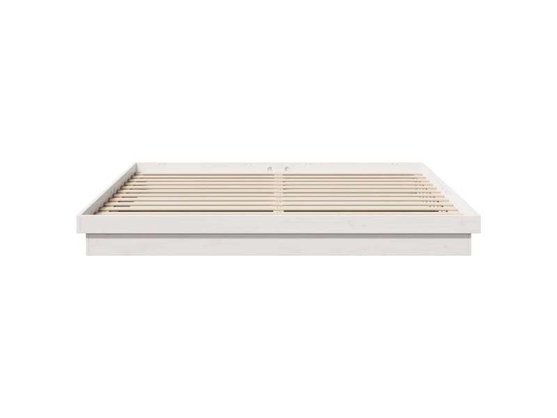  Lit double- lit adulte -  cadre de lit blanc 200 x 200 cm pin massif  - Conforama C