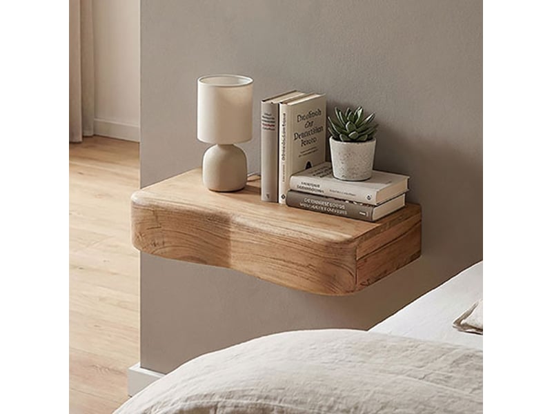  Chevet organique suspendu 1 tiroir 40 cm en acacia laqué - grika  - Conforama B