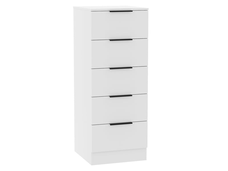  Commode trega 5 tiroirs étroite, chambre, rangement, petit espace, 90x34,5x36cm, noir 3332113 - Conforama A