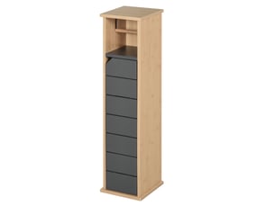 Porte-papier toilette à 2 niveaux, mdf gris, bambou