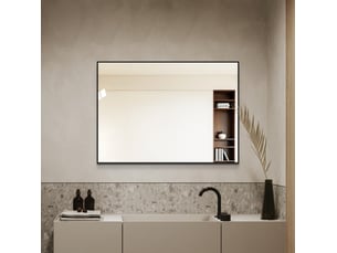 Miroir arrondi(e) de salle de bain coloris noir <strong>BEAUNIV</strong>  <strong></strong> - 70 cm x 50 cm