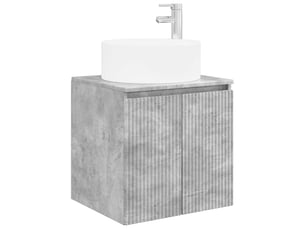 Meuble de lavabo mural, rangement salle de bain gris béton 49.5x44.5x65.5 cm