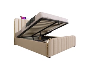 Lit coffre 140x190 cm <strong>MODERNLUXE</strong> <strong></strong> coloris beige