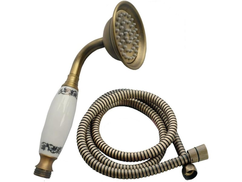  Haute pression douchette à main traditionnel rétro style et tuyau de 1,5 m (cuivre antique)  - Conforama A