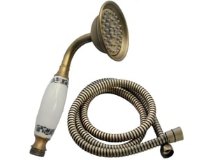 Haute pression douchette à main traditionnel rétro style et tuyau de 1,5 m (cuivre antique)