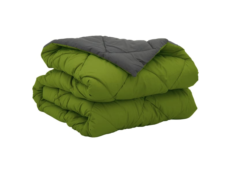  Duvet - couette d'été simple 220 x 135 cm été 200 gsm vert et anthracite  - Conforama E