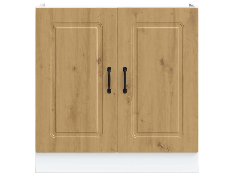Meuble de cuisine, meuble bas pour évier kalmar chêne artisanal bois ingénierie shl4217 - Conforama D