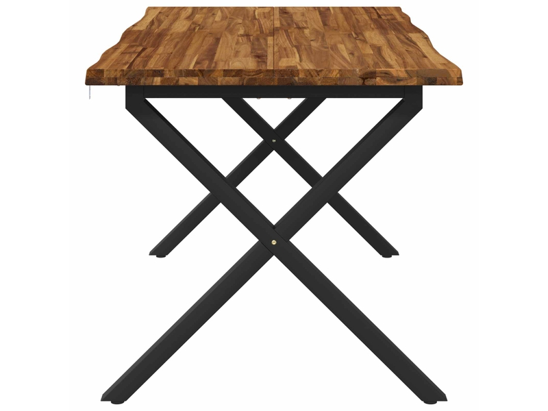 Vidaxl table à manger en bord vivant 140 x 80 x 75 cm naturel - Conforama E