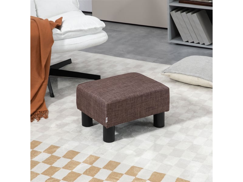  Tabouret ottoman avec capacité de charge jusqu'à 100 kg, tabouret rembourré rectangulaire pour salon, couloir, marron, 40 x 30 x 24 cm 833-666V70 - Conforama C