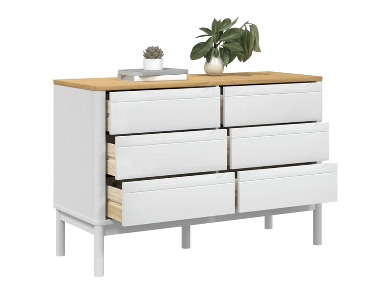  Commode chambre adulte, armoire à tiroirs floro blanc bois de pin massif shl77555  - Conforama D