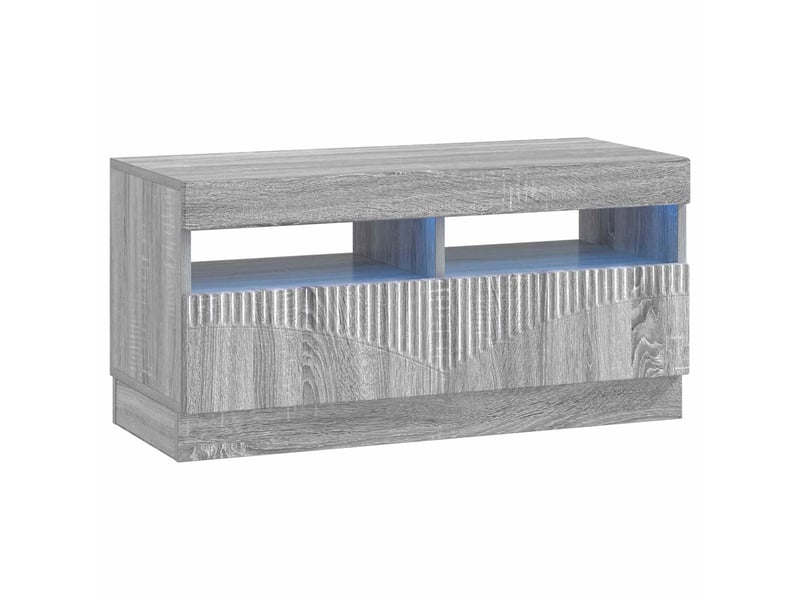  Meuble tv - banc tv - meuble de rangement led sonoma gris bois d'ingénierie  - Conforama A
