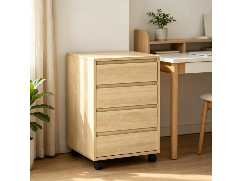  Caisson de bureau mobile 4 tiroirs avec roulettes 46 x 40 x 65 cm homvra  - Conforama C
