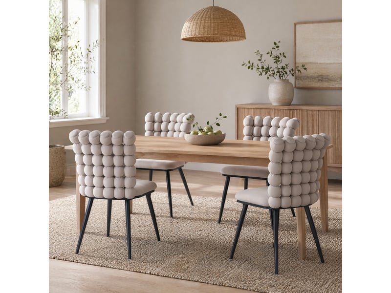  Chaises de salle à manger en velours lot de 2 54x48x88 cm pieds en métal noir gris clair  - Conforama C