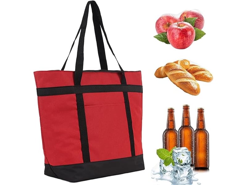  Grand sac isotherme pliable de 39 litres – sac isotherme étanche et anti-fuites avec poignées flexibles – idéal pour les courses, le pique-nique  - Conforama A