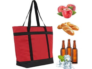 Grand sac isotherme pliable de 39 litres – sac isotherme étanche et anti-fuites avec poignées flexibles – idéal pour les courses, le pique-nique