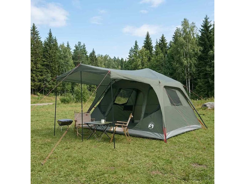  Tente de camping, tente familiale vert armée 6 personnes polyester et acier  - Conforama B