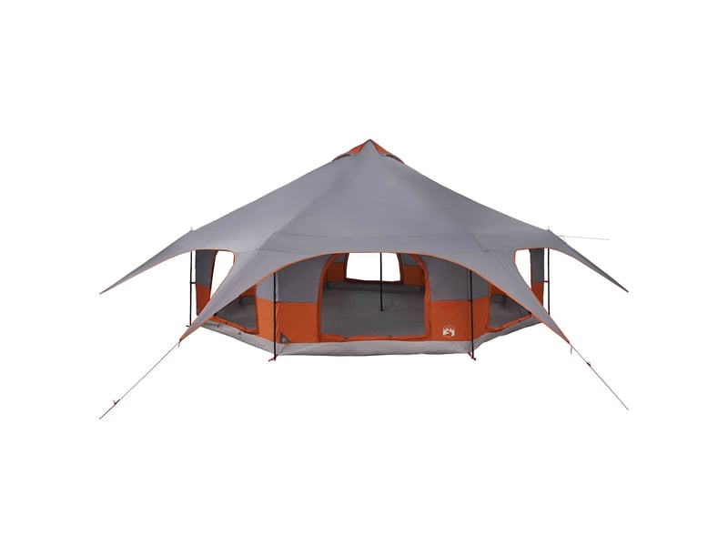  Tente de camping, tente familiale 18 personne gris et orange  - Conforama D