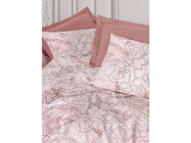  Housse de couette coton renforce rose poudré 240x220 + 2 taies 60x60 129CTN04891 - Conforama B
